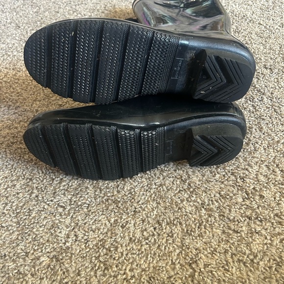 Hunter Glossy Black Waterproof Boot Unisex Men's Size 9 Women's 10 Original Tall - Picture 8 of 11